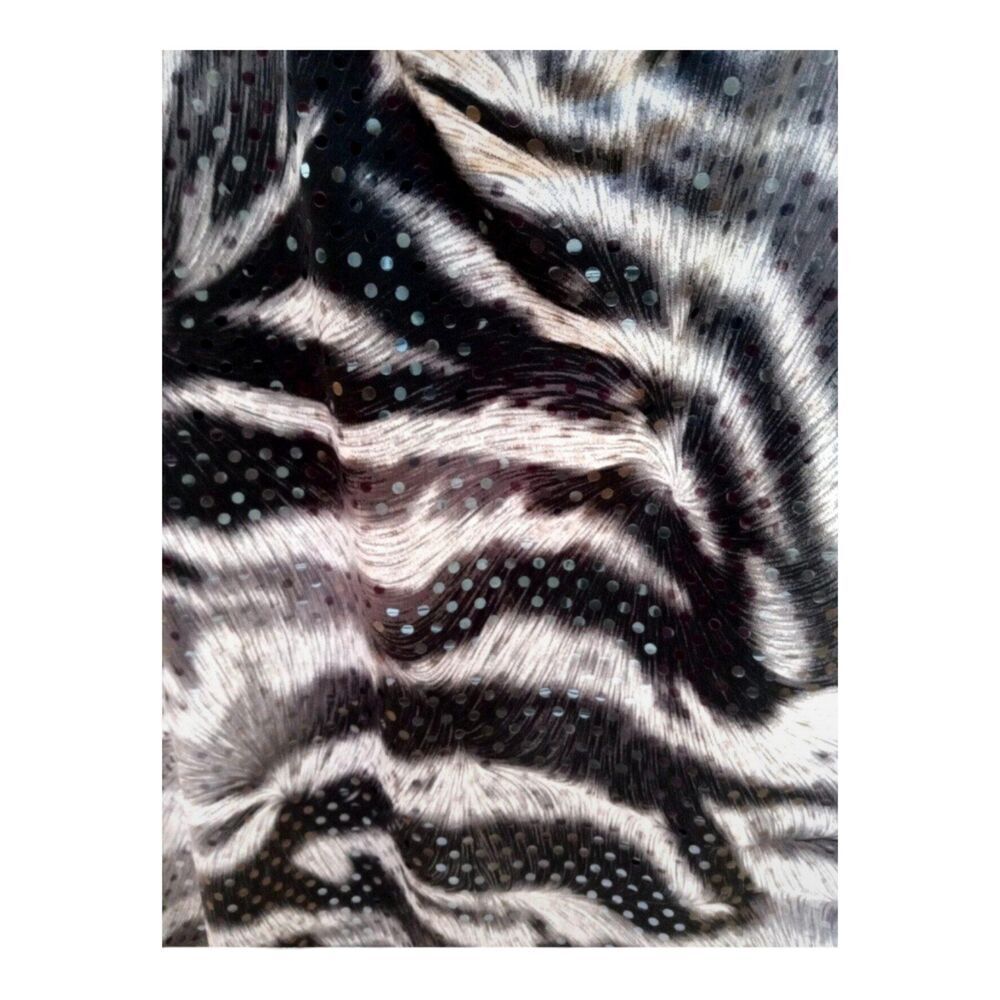 Alfani Shimmer Sparkle Zebra Print Draped Front Sleeveless Party Blouse M Tank - Picture 5 of 11